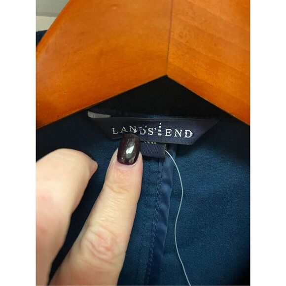 Lands End Teal Blue Three Button Blazer Jacket sz 8 NWT - Picture 5 of 7